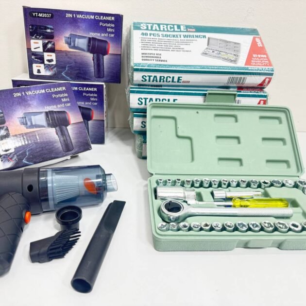 caisse 40p + aspirateur  علبة مفاتيح +مكنسة كهربائية صغيرة