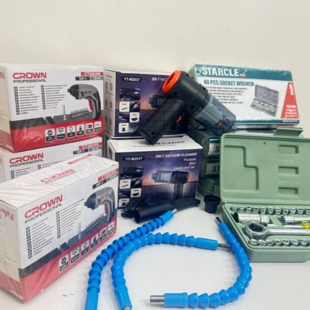caisse 40p + aspirateur + visseuse CROWN!